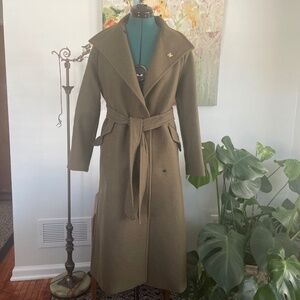 Mango long woolen belted coat XS